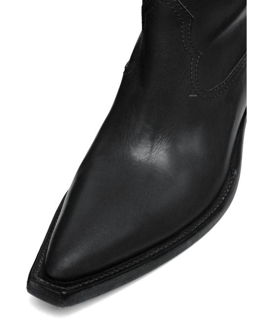 Maison Margiela Black Heel-Less Western Boots