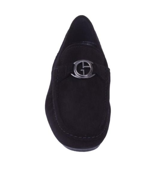 Giorgio Armani Black Buckle Business Casual Shoes for men