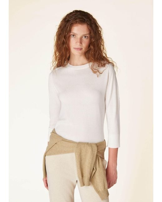 Loro Piana White Piuma Knitted Sweater