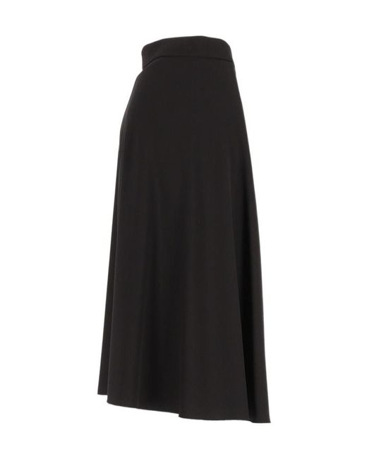 Forte_forte Black Grain De Poudre Midi Skirt
