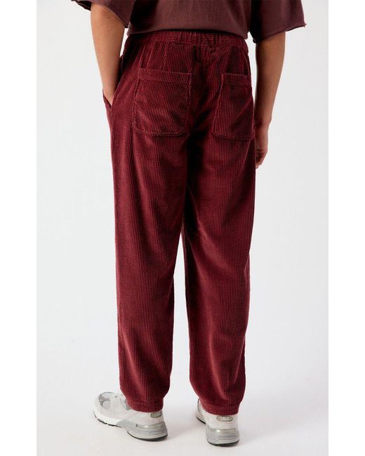 American Vintage Red Elastic-Waist Athletic Pants for men