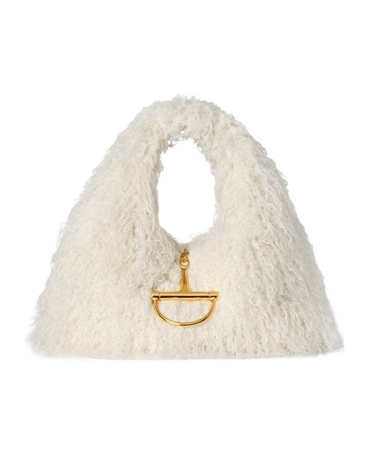 Gucci White Softbit Maxi Top Handle Bag