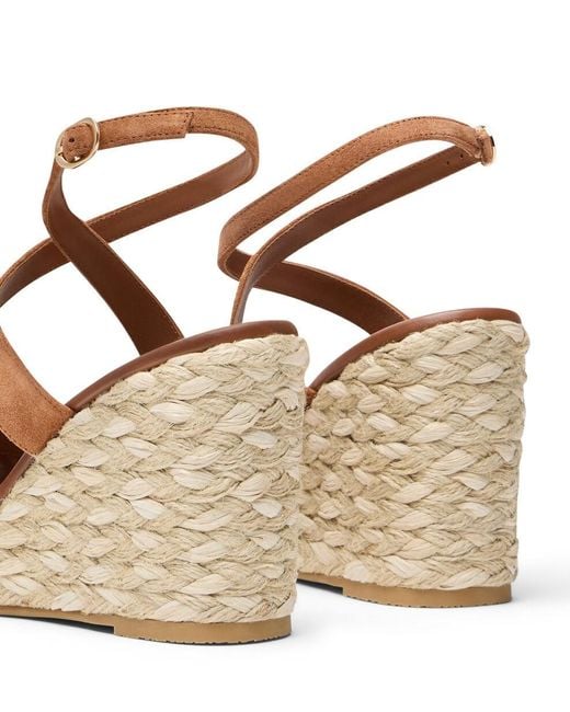 Stuart Weitzman Metallic Open-Toe Wedge Sandals