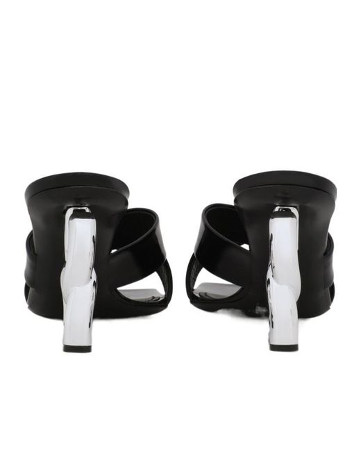 Dolce & Gabbana Black Square Toe High Heel Sandals