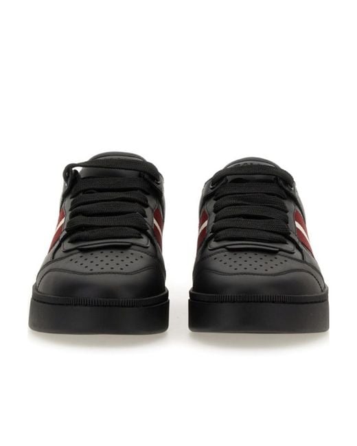 Bally Black Round-Toe Lace-Up Sneakers for men