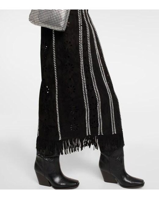 Dodo Bar Or Black Brett Suede Cutout Midi Dress