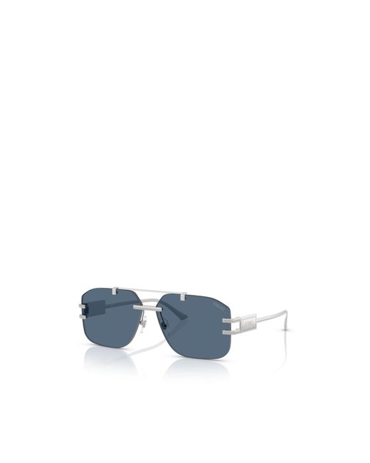 Versace Blue Geometric-Frame Sunglasses for men
