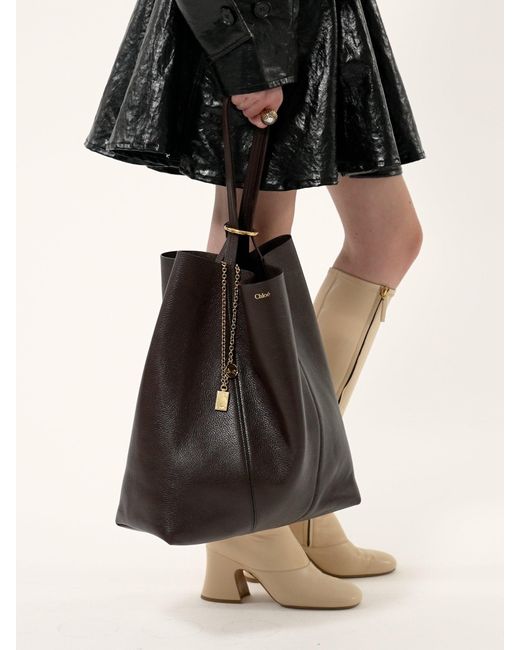 Chloé Brown Chloé Large Spin Tote Bag