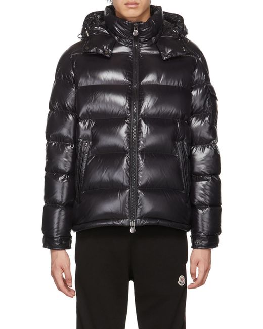 Moncler Black Maya Hooded Jacket for men
