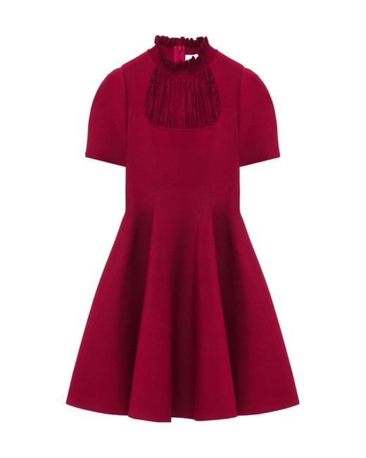 McQueen Women's Red Lace Panel Mini Dress - www.rajagirimanappuram.com
