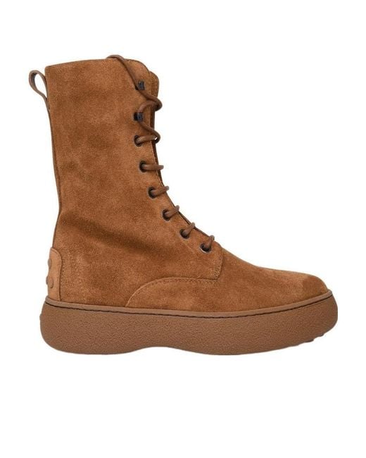 Tod's Brown W.G. Lace-Up Ankle Boots