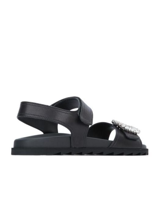 Roger Vivier Multicolor Slidy Viv Strass Flat Sandals