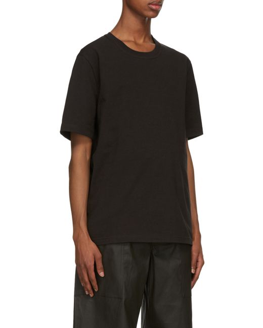 Bottega Veneta Black Crewneck Straight Hem T-Shirt for men