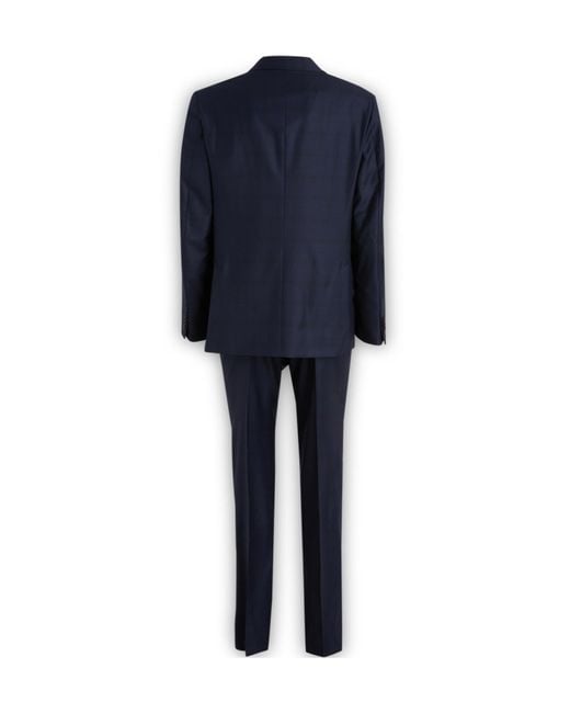 Zegna Blue Z Logo Patch Single-Breasted Tailored Suit for men