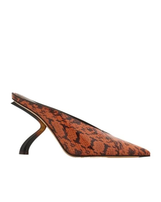 Ferragamo Brown S-Shaped Heel Mule