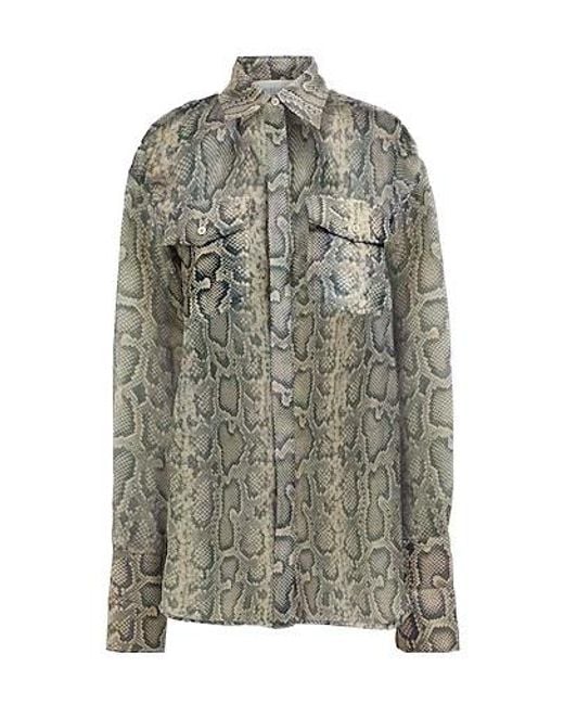 Sportmax Gray Snake Print Shirt