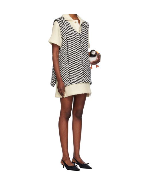 J.W. Anderson Black Chevron-Knit Top