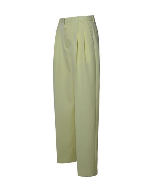 Jil Sander Green Palazzo Lima Washed Pants