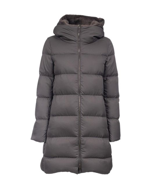Herno Gray Quilted Zipped Jacket