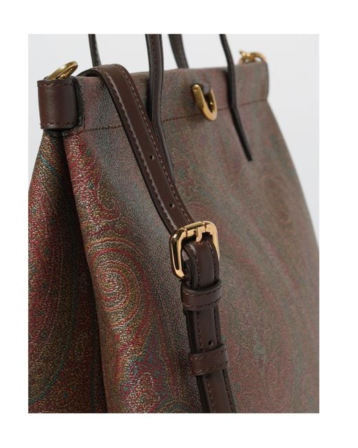 Etro Brown Arnica Large Paisley Tote Bag
