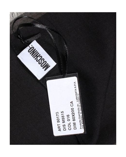 Moschino Black Teddy Bear-Logo Scarf for men