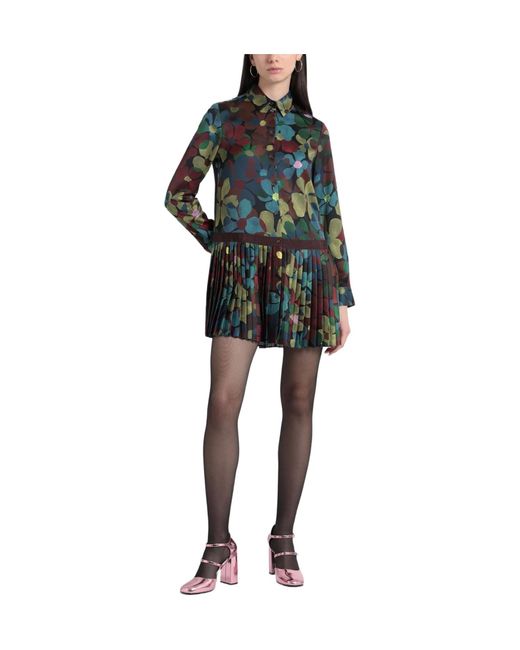 MAX&Co. Blue Flower Printed Shirt Dress