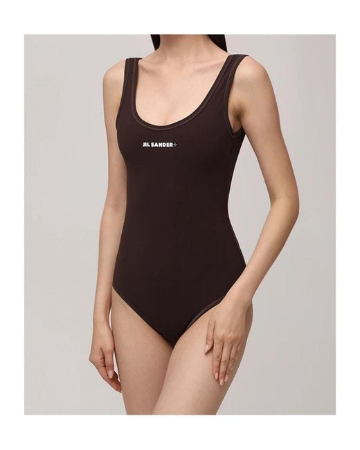 Jil Sander Brown Backless One-Piece Swimsuit