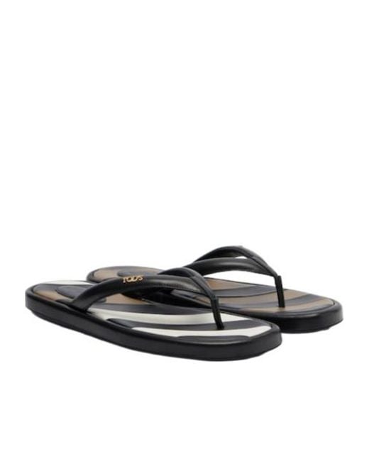 Tod's Multicolor Leather Thong Sandals