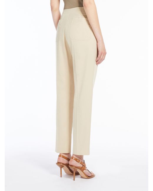 Max Mara Natural Logo Patch Straight Leg Pants
