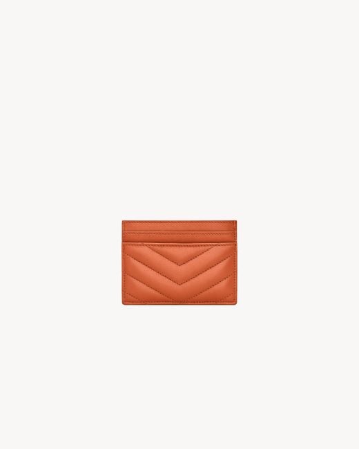Saint Laurent Orange Cassandre Matelassé Quilted Card Case