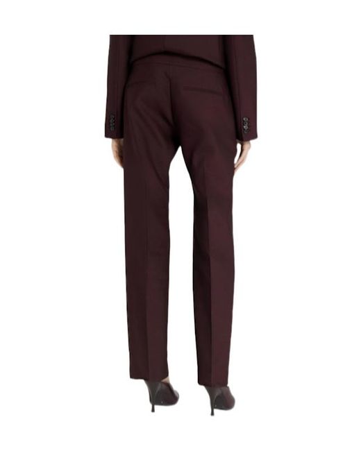 Khaite Brown Callen Wool Silk Straight Pants