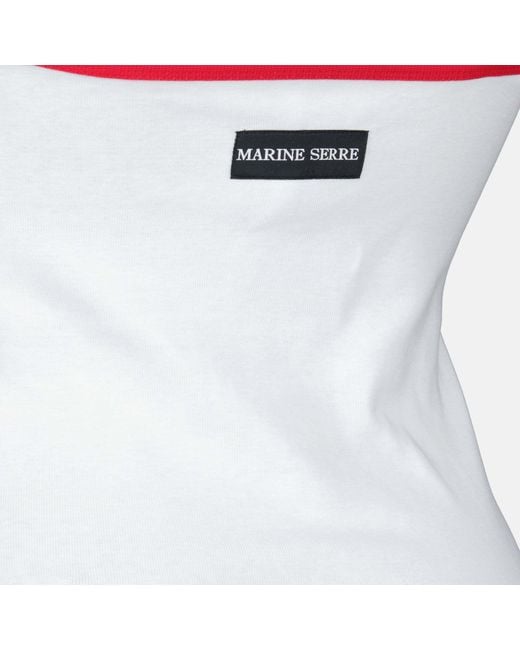 MARINE SERRE White Moon Open-Back Mini Dress