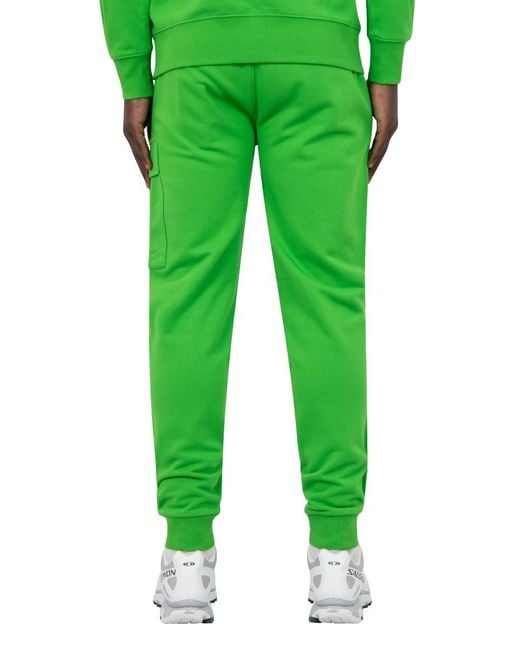 C P Company Green Elastic Waist Sweatpants for men