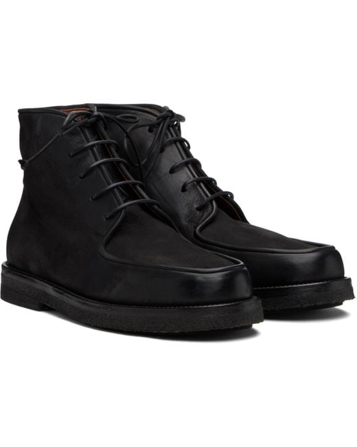 Marsèll Lace-Up Leather Desert Boots in Black for Men | Lyst UK