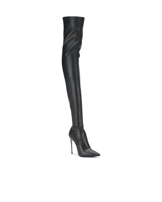 Le Silla White Eva Thigh-High Leather Boots