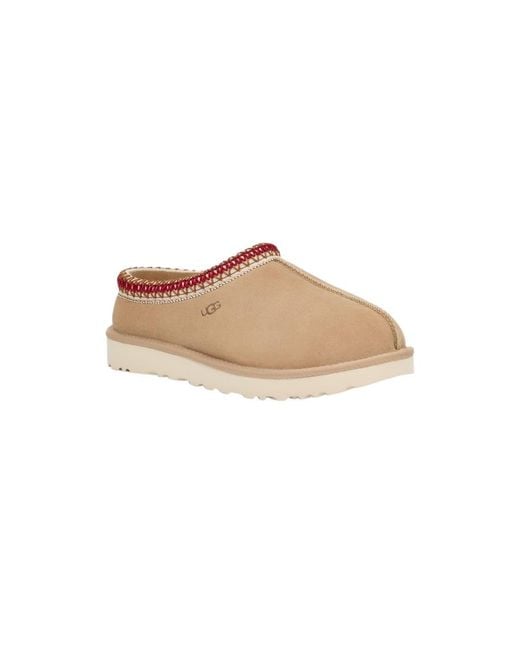 Ugg Brown Tasman Logo Embossed Slippers