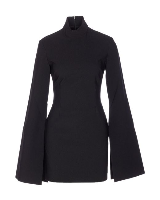 Solace London Black London Laurel Flared-Sleeve Mini Dress