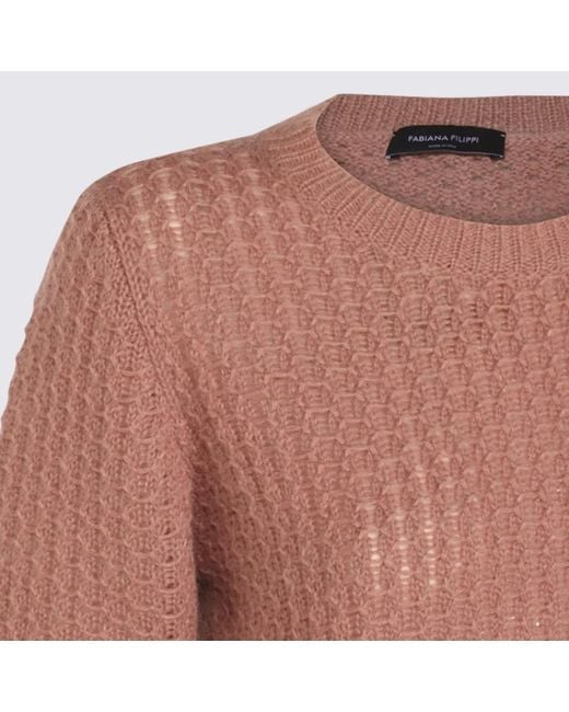 Fabiana Filippi Pink Mid-Sleeve Sweater
