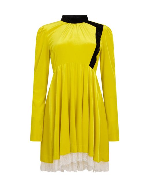 Philosophy Di Lorenzo Serafini Yellow Contrast Trim Dress
