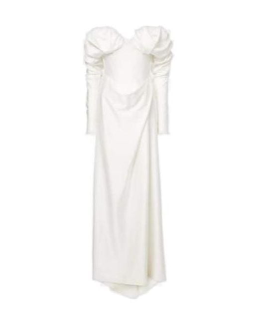 Vivienne Westwood White Bridal Ember Off-Shoulder Satin Corset Gown