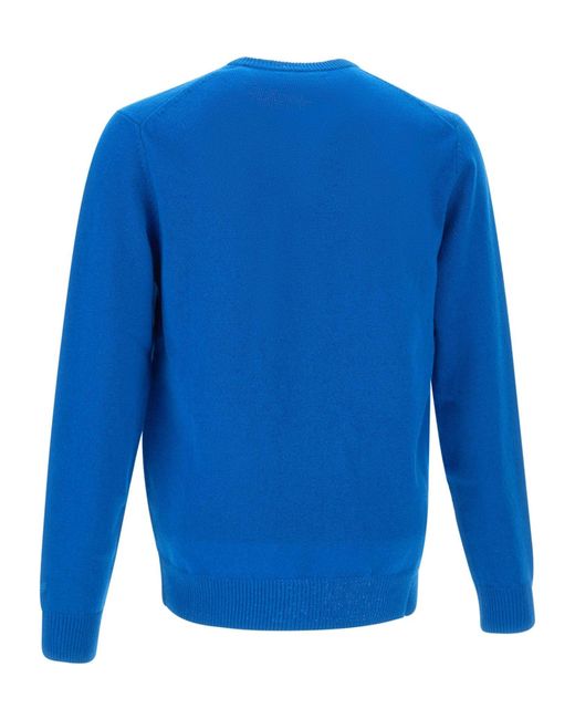 Mc2 Saint Barth Blue Ribbed Crewneck Jumper for men