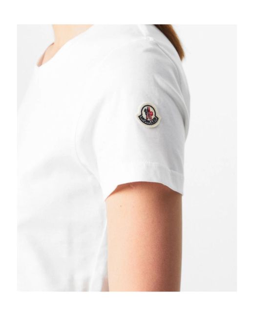 Moncler White Logo Short-Sleeved T-Shirt