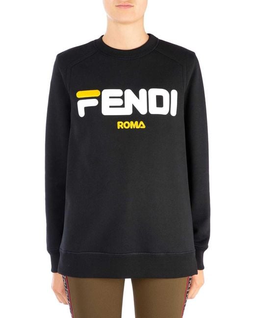 Fendi Blue Logo Print Special Edition Sweater
