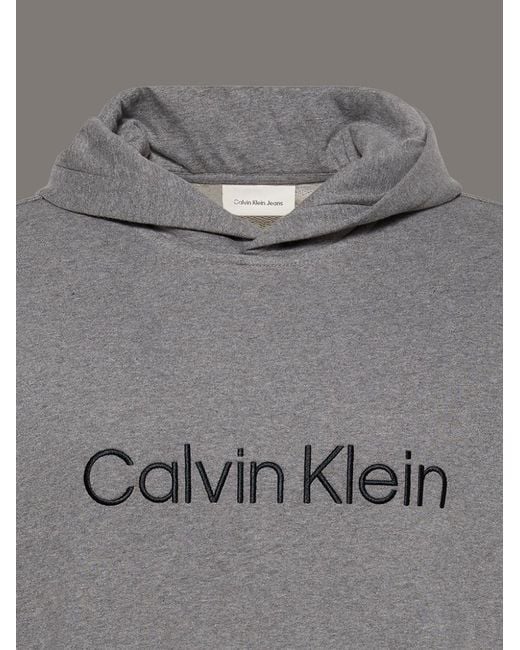 Calvin Klein Gray Logo Hoodie Sweater for men