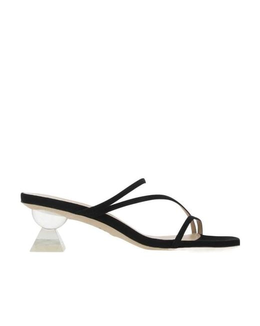 Stuart Weitzman White Lucite Sculpt Slip-On Mules