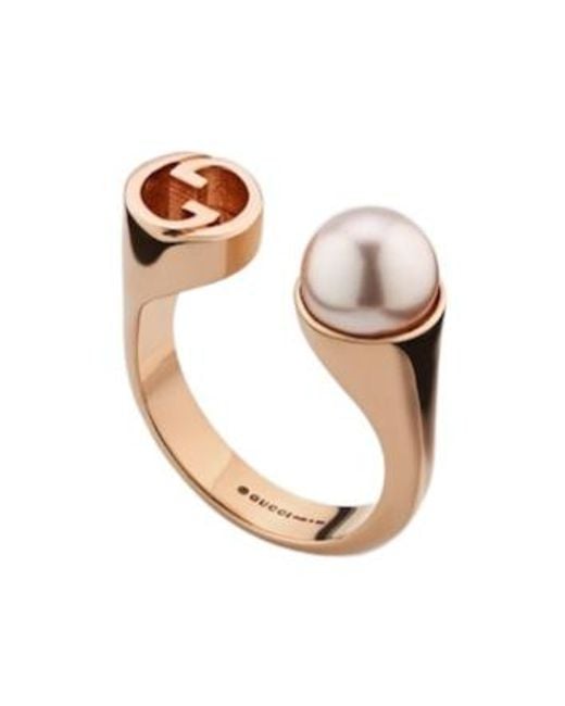 Gucci White Blondie Series Resin Pearl Rings