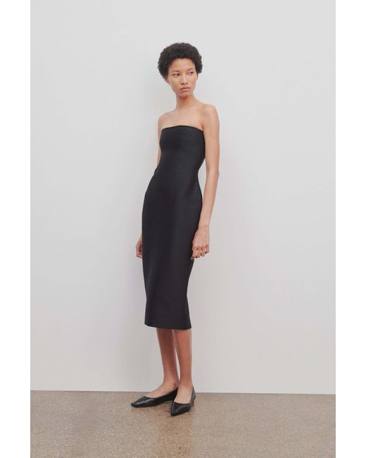 The Row Black Strapless And Calf Dress