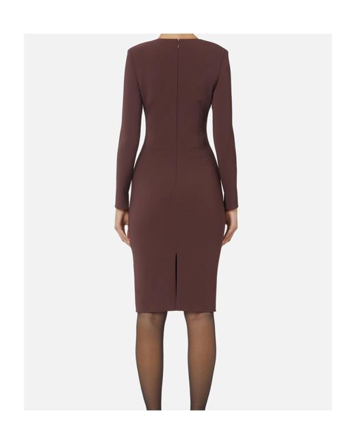 Elisabetta Franchi Red Chain Embellished Midi Dress