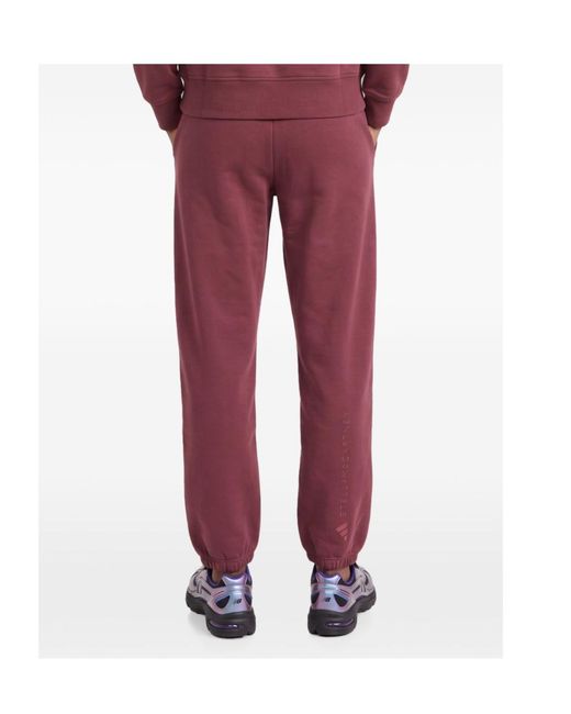 Adidas By Stella McCartney Red Elastic-Waist Athletic Pants
