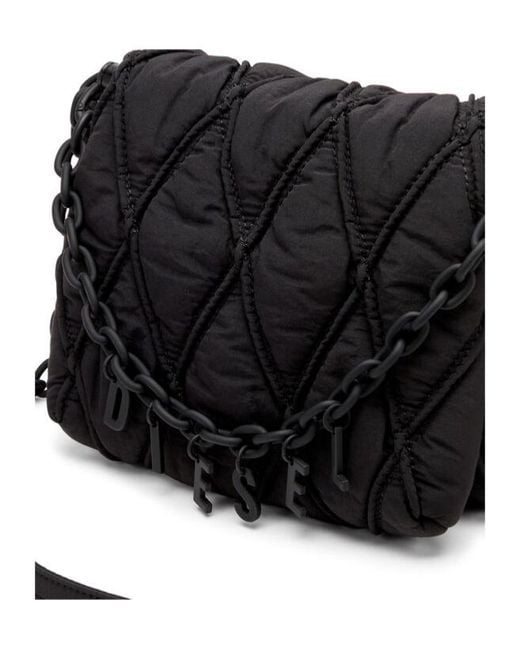 DIESEL Black Charm-D S-Small Shoulder Bag